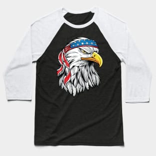 4th of July Patriotic Eagle Shirt Men American Flag Baseball T-Shirt